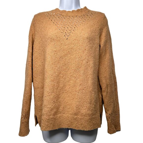 Fat Face Sweater Size US 6 UK 10 Jumper Crochet Detail Burnt Tanish Color - Picture 2 of 16